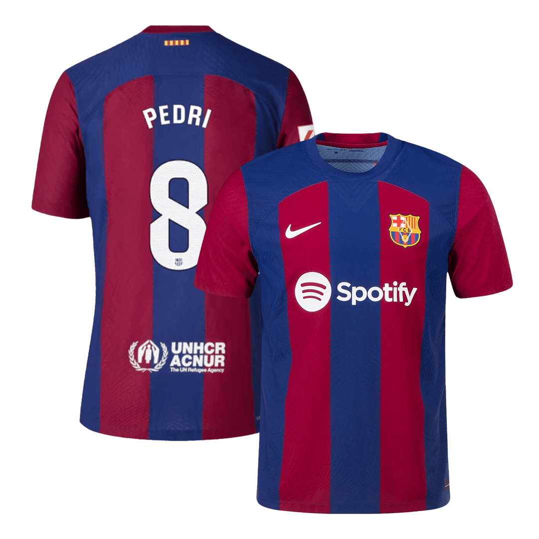 Men’s Authentic PEDRI #8 Barcelona Home Soccer Jersey Shirt 2023/24