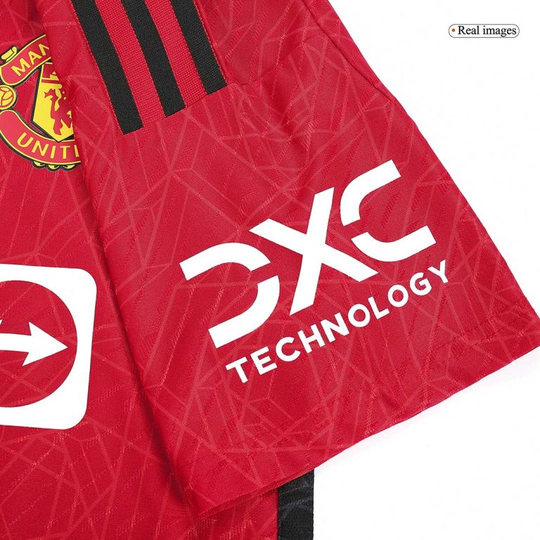 Men's Replica Manchester United Home Soccer Jersey Whole Kit (Jersey+Shorts+Socks) 2023/24 - Best Soccer Jersey - 8