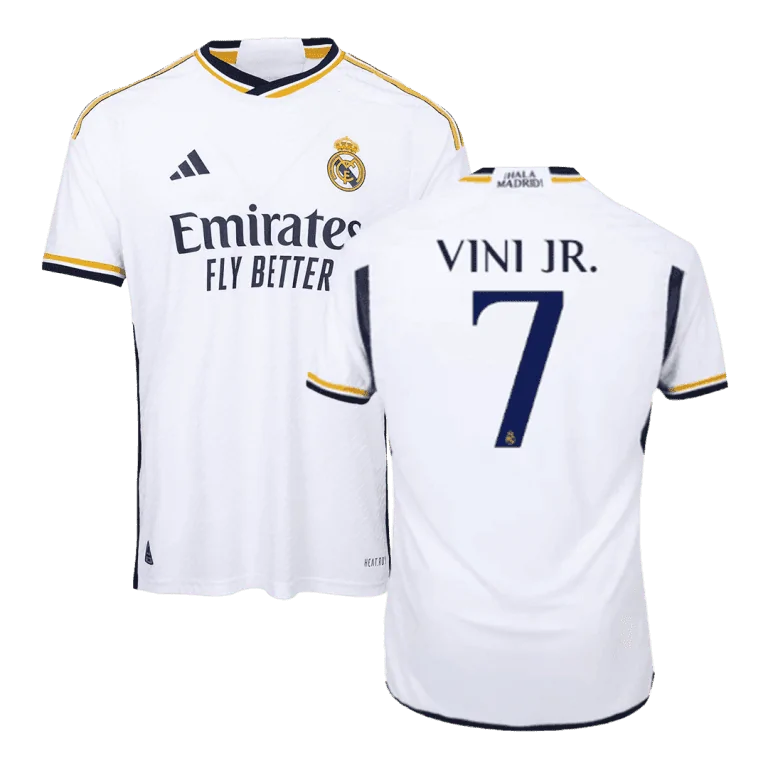 Men's Authentic VINI JR. #7 Real Madrid Home Soccer Jersey Shirt 2023/24 - Best Soccer Jersey - 1