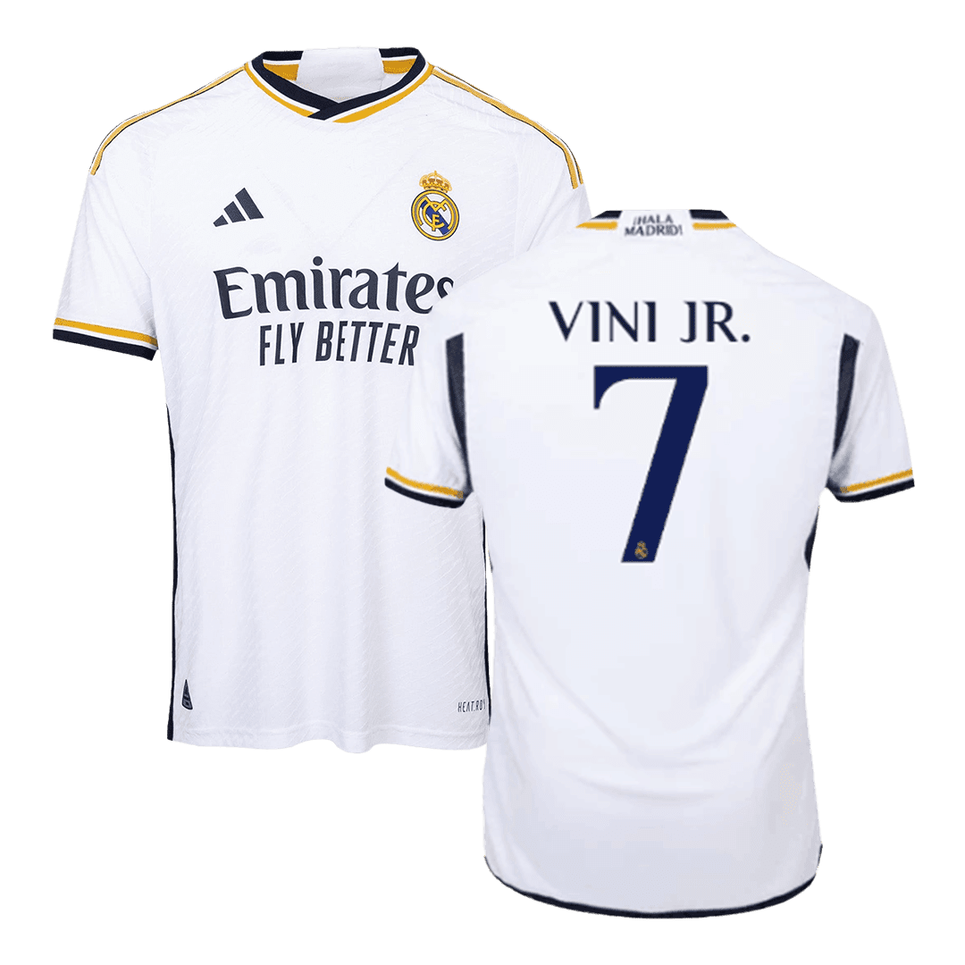 Men’s Authentic VINI JR. #7 Real Madrid Home Soccer Jersey Shirt 2023/24