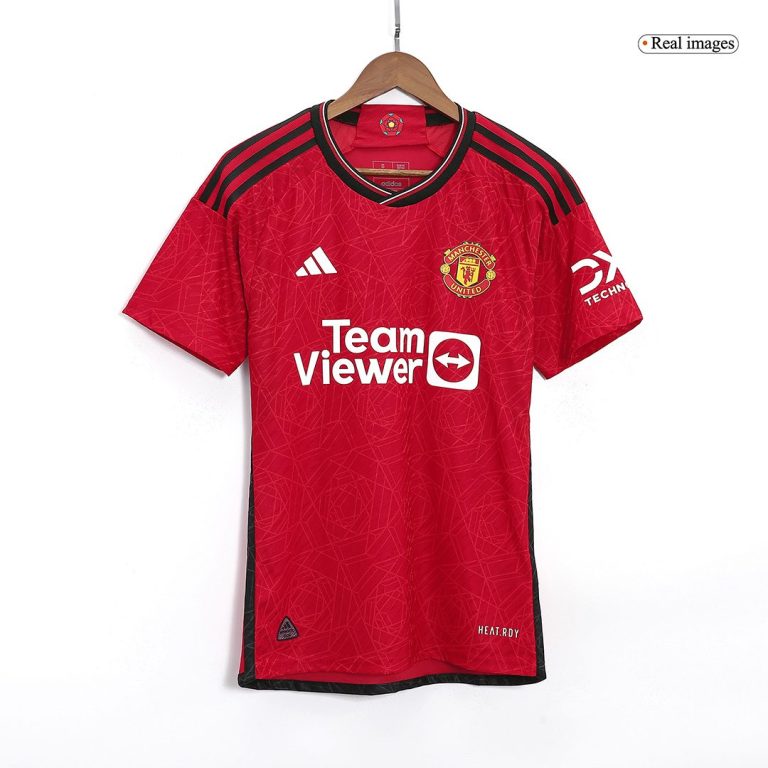 Men's Replica Manchester United Home Soccer Jersey Whole Kit (Jersey+Shorts+Socks) 2023/24 - Best Soccer Jersey - 5
