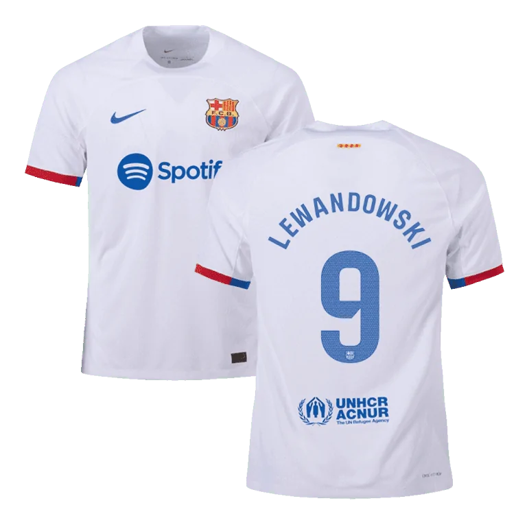 Men's Authentic LEWANDOWSKI #9 Barcelona Away Soccer Jersey Shirt 2023/24 - Best Soccer Jersey - 1