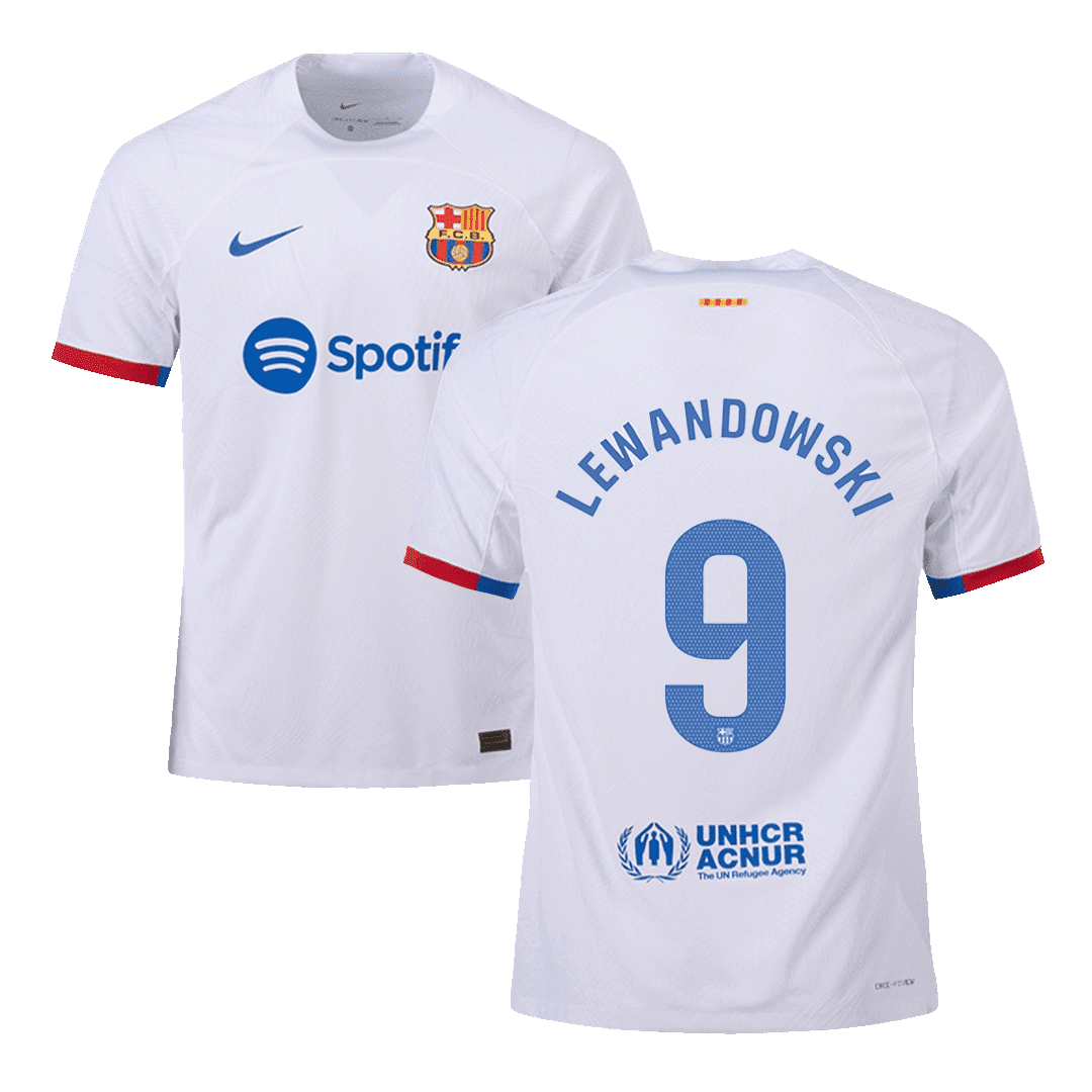 Men’s Authentic LEWANDOWSKI #9 Barcelona Away Soccer Jersey Shirt 2023/24