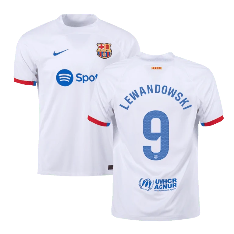 Men's Replica LEWANDOWSKI #9 Barcelona Away Soccer Jersey Shirt 2023/24 - Best Soccer Jersey - 1