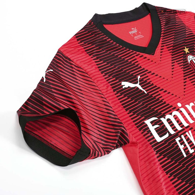 Men's Authentic PULISIC #11 AC Milan Home Soccer Jersey Shirt 2023/24 - Best Soccer Jersey - 8