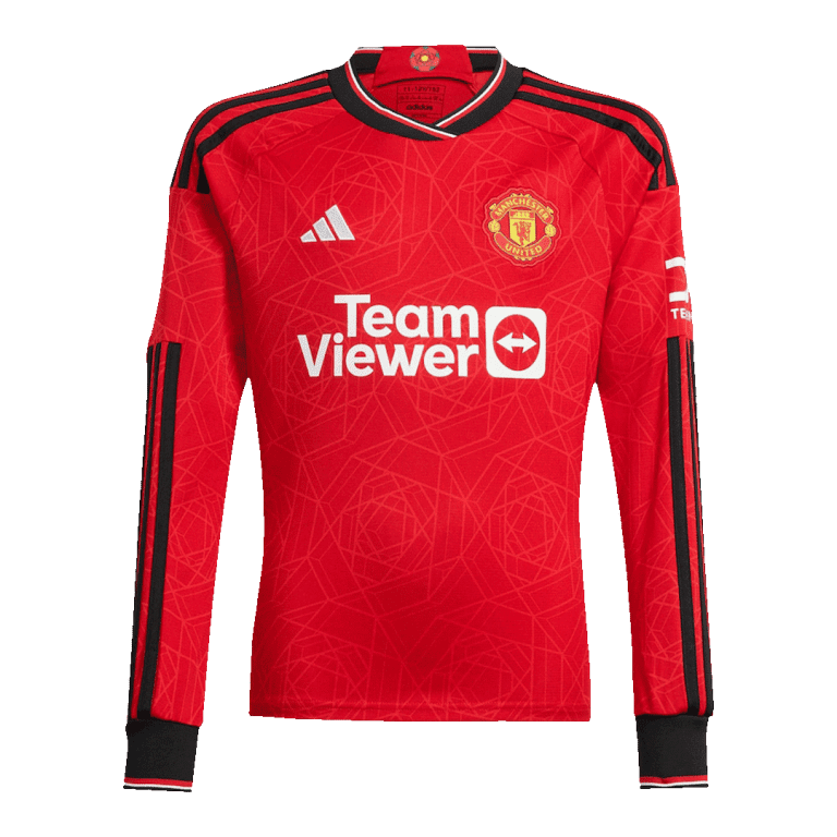 Men's Replica MOUNT #7 Manchester United Home Long Sleeves Soccer Jersey Shirt 2023/24 - Best Soccer Jersey - 2