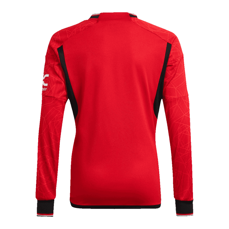 Men's Replica MOUNT #7 Manchester United Home Long Sleeves Soccer Jersey Shirt 2023/24 - Best Soccer Jersey - 3