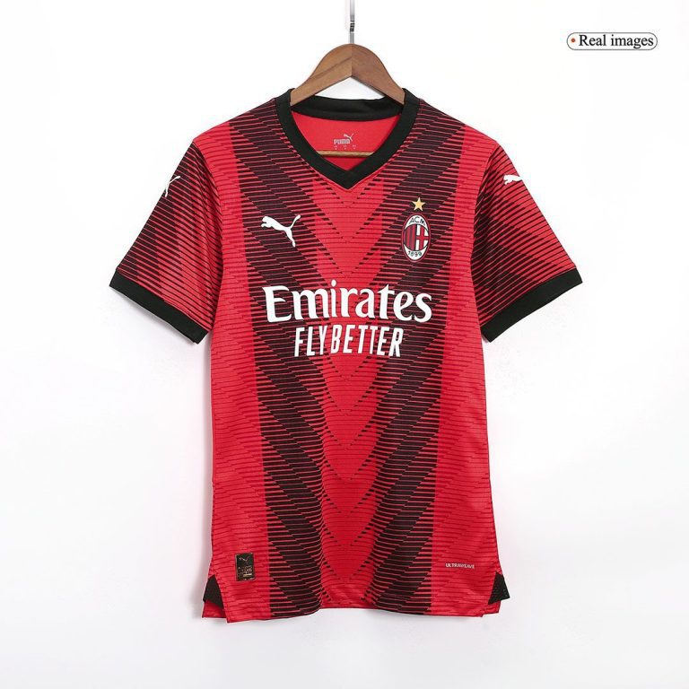 Men's Authentic PULISIC #11 AC Milan Home Soccer Jersey Shirt 2023/24 - Best Soccer Jersey - 3