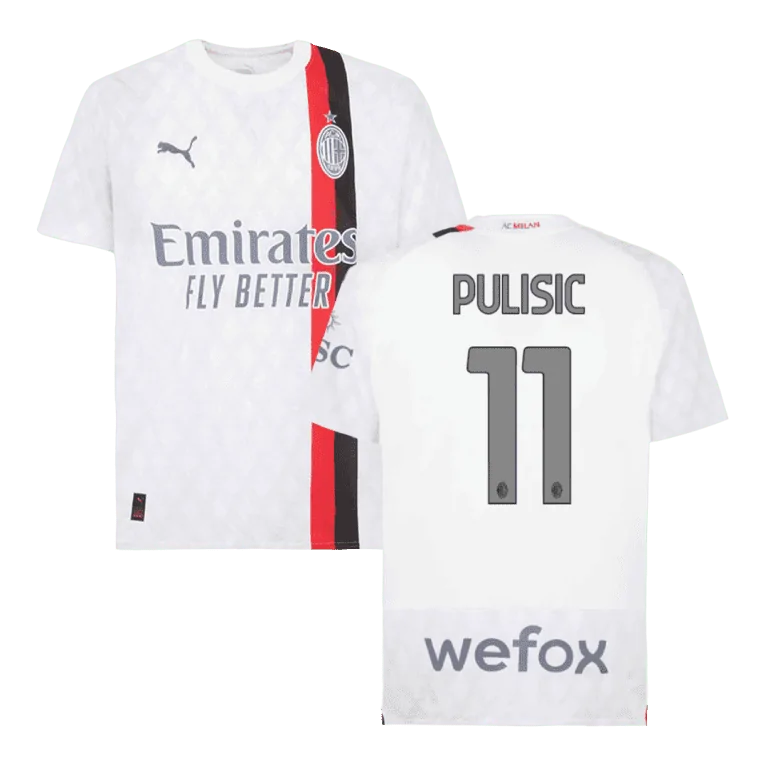 Men's Replica PULISIC #11 AC Milan Away Soccer Jersey Shirt 2023/24 - Best Soccer Jersey - 1