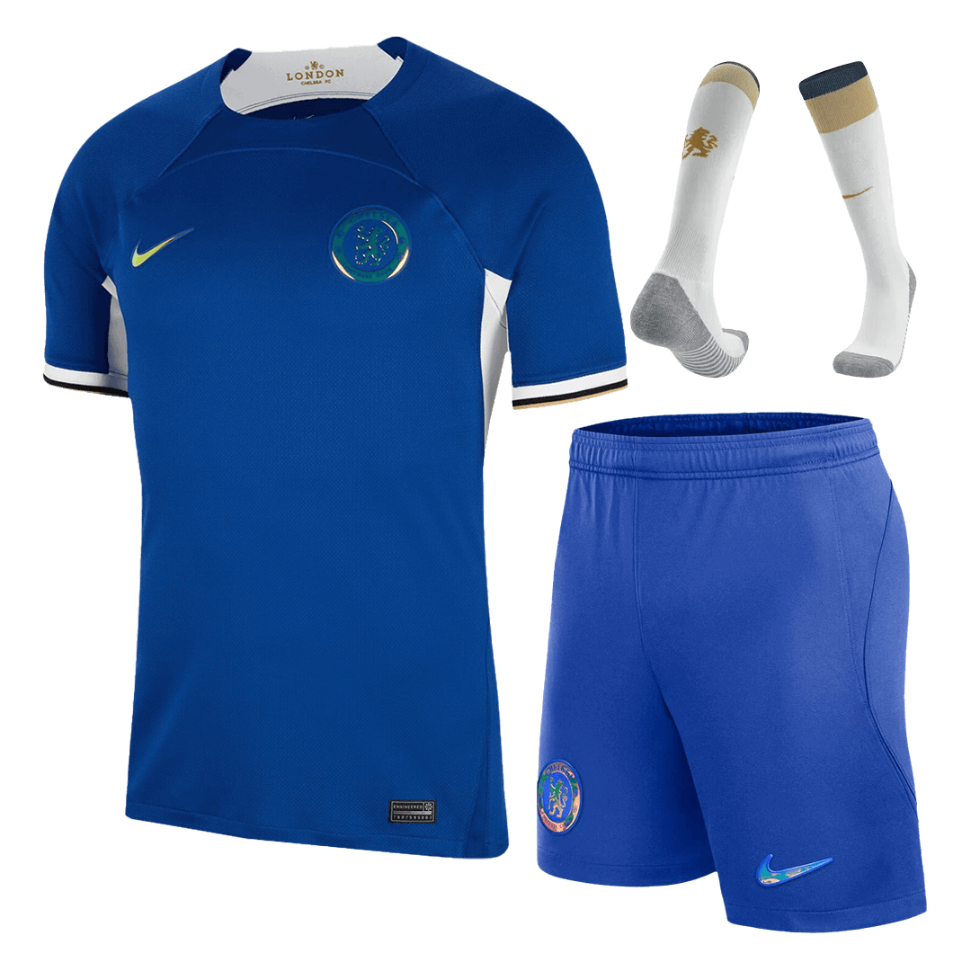 Men’s Replica Chelsea Home Soccer Jersey Whole Kit (Jersey+Shorts+Socks) 2023/24