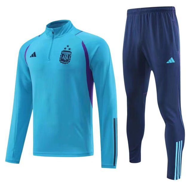 Men’s Argentina 3 Stars Zipper Tracksuit Sweat Shirt Kit (Top+Trousers) 2022/23