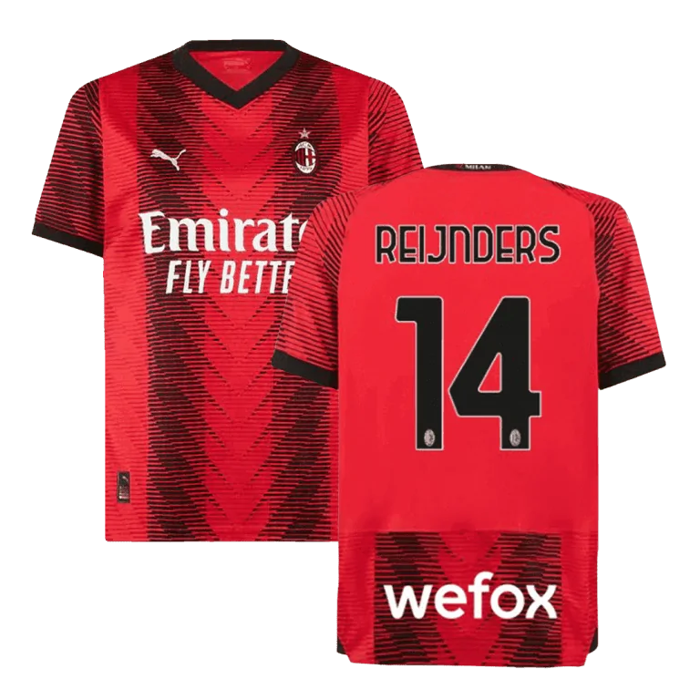 Men's Replica REIJNDERS #14 AC Milan Home Soccer Jersey Shirt 2023/24 - Best Soccer Jersey - 1