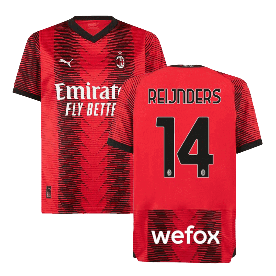 Men’s Replica REIJNDERS #14 AC Milan Home Soccer Jersey Shirt 2023/24