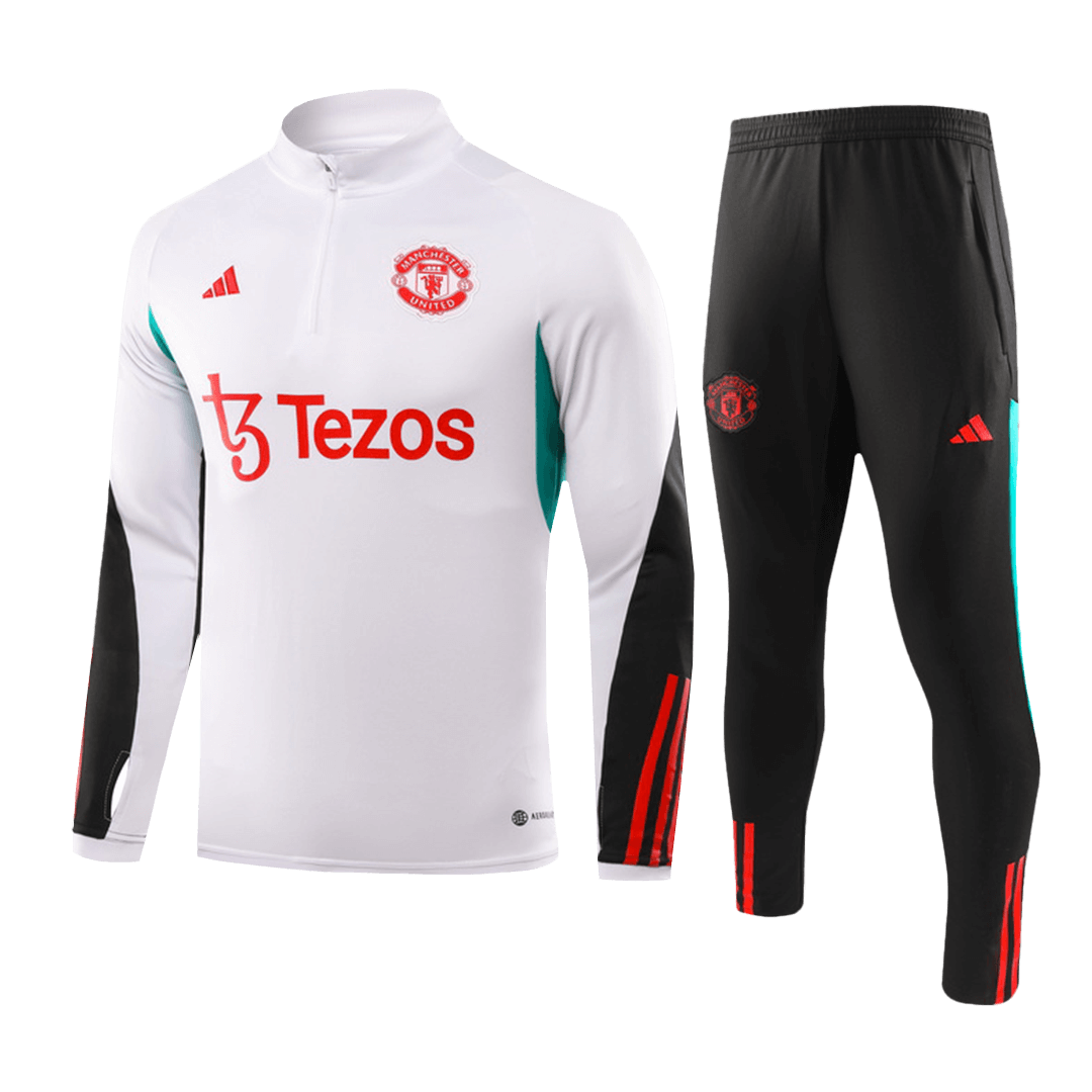 Men’s Manchester United Zipper Tracksuit Sweat Shirt Kit (Top+Trousers) 2023/24