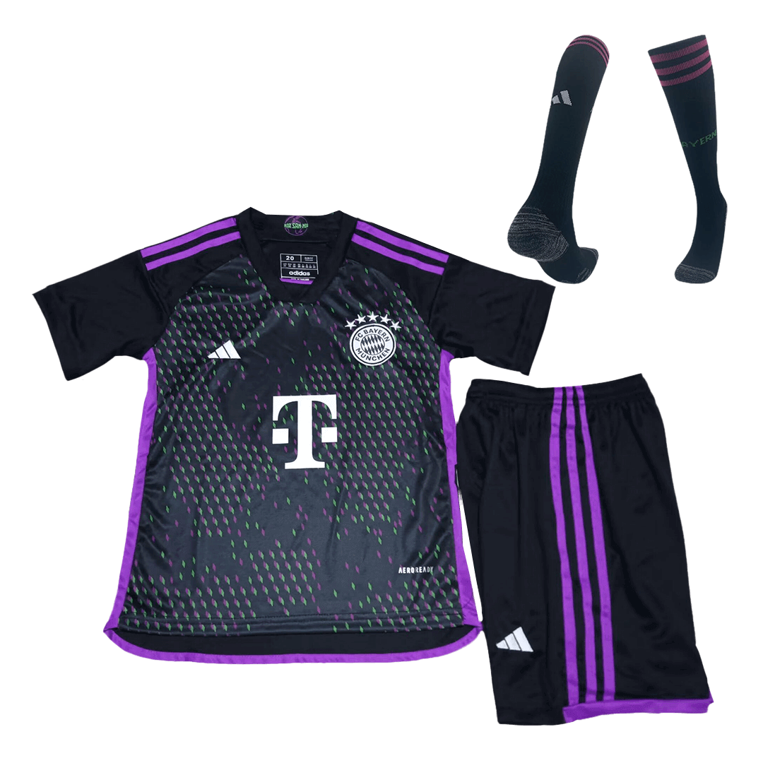 Kids Bayern Munich Away Soccer Jersey Kit (Jersey+Shorts+Sockes) 2023/24