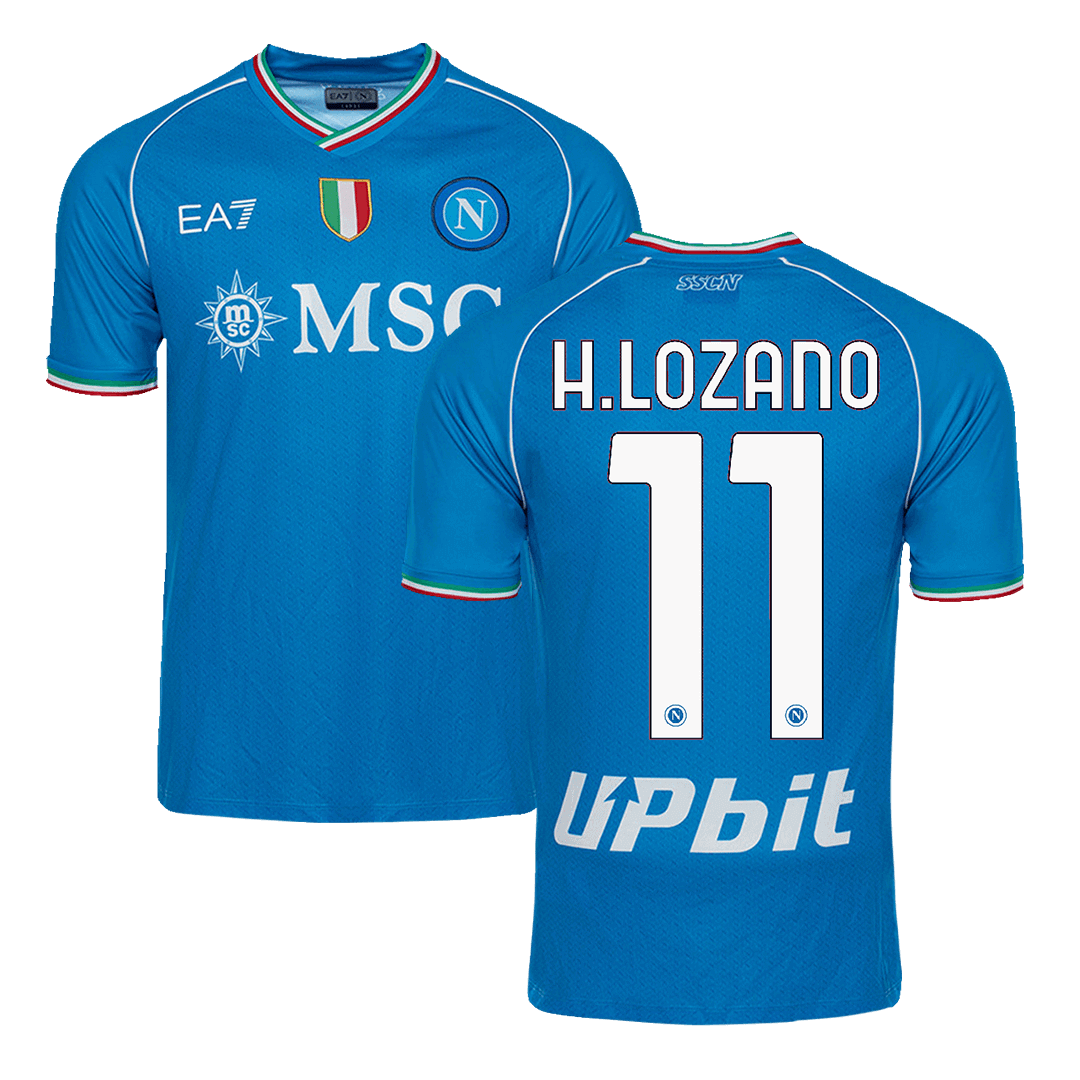 Men’s Replica H.LOZANO #11 Napoli Home Soccer Jersey Shirt 2023/24