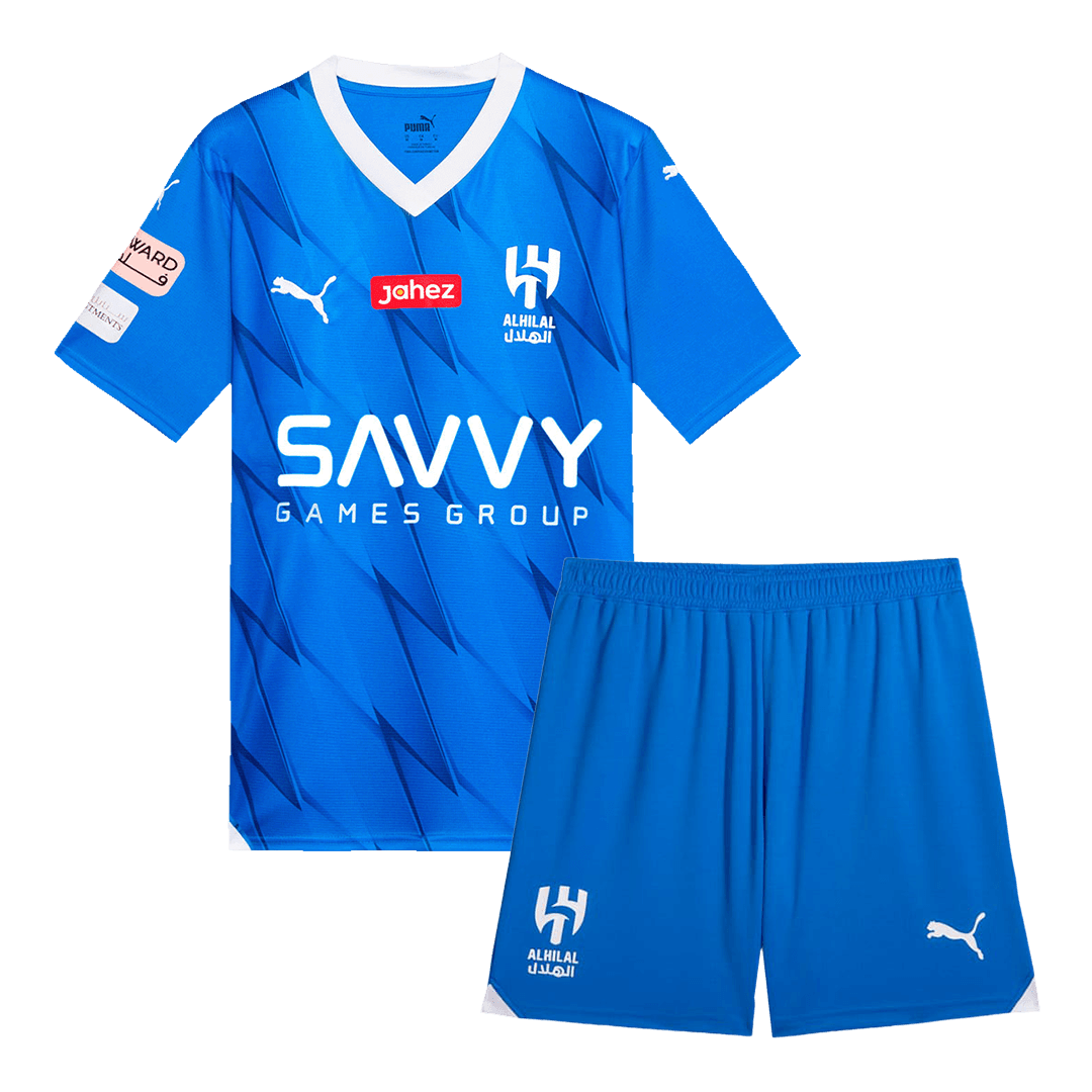 Men’s Replica Al Hilal SFC Home Soccer Jersey Kit (Jersey+Shorts) 2023/24