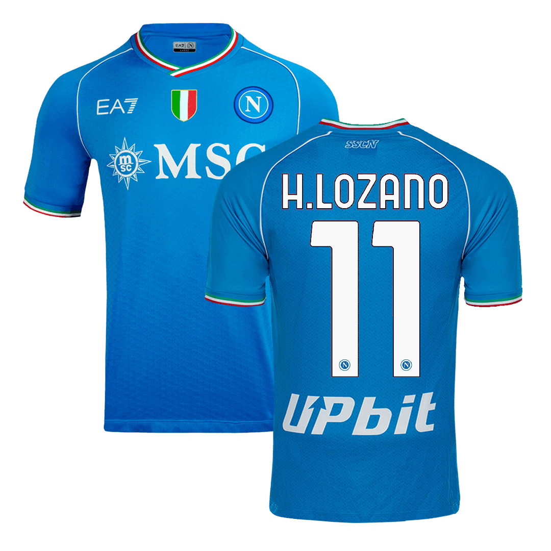 Men’s Authentic H.LOZANO #11 Napoli Home Soccer Jersey Shirt 2023/24