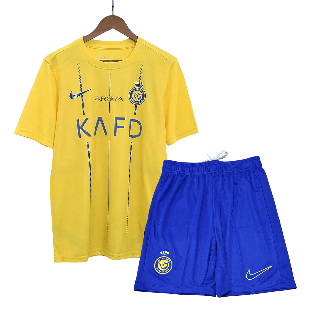 Men’s Replica Al Nassr Home Soccer Jersey Kit (Jersey+Shorts) 2023/24