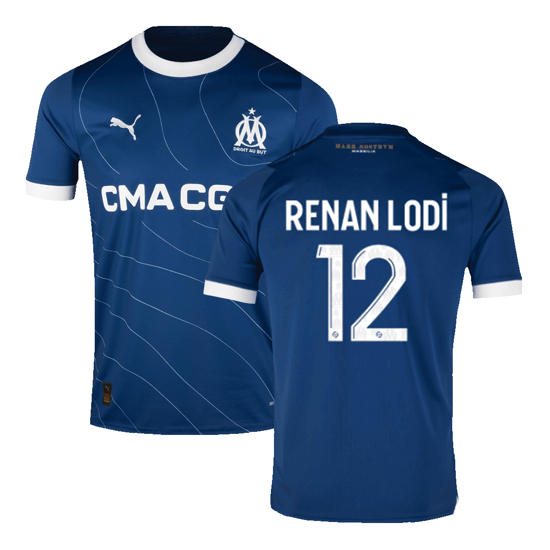 Men’s Replica RENAN LODI #12 Marseille Away Soccer Jersey Shirt 2023/24