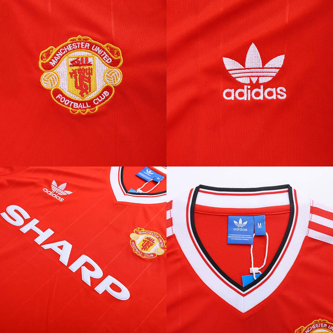 Men Manchester United Classic Football Jersey Short Sleeve Home 1982/84 - Best Soccer Jersey - 41