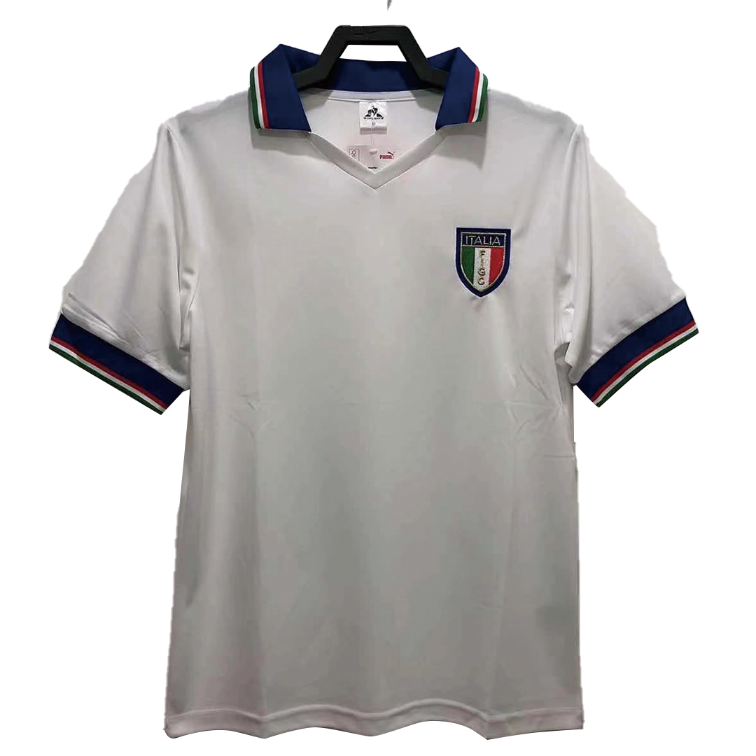 Men Italy Classic Football Jersey Short Sleeve Away 1982