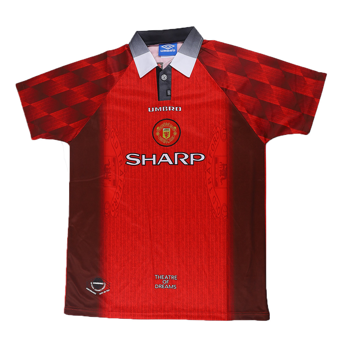 Men Manchester United Classic Football Jersey Short Sleeve Home 1996/97 - Best Soccer Jersey - 37